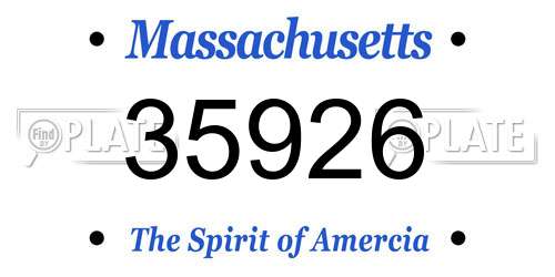 35926 Massachusetts License Plate