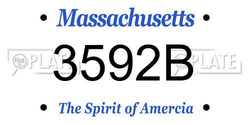 3592B Massachusetts License Plate