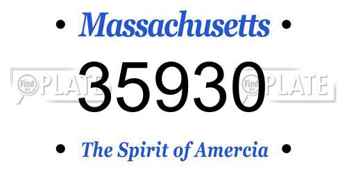 35930 Massachusetts License Plate