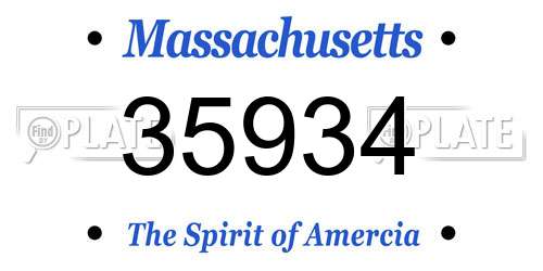 35934 Massachusetts License Plate