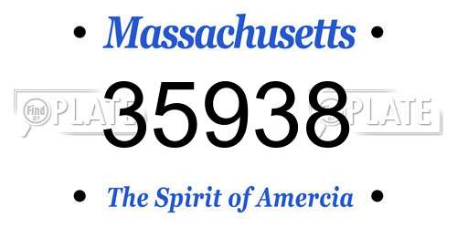 35938 Massachusetts License Plate