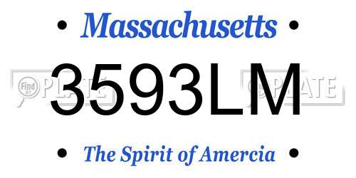 3593LM Massachusetts License Plate