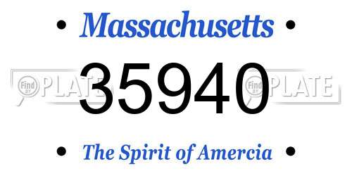 35940 Massachusetts License Plate