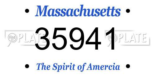 35941 Massachusetts License Plate