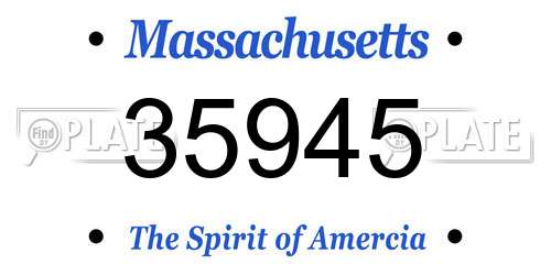 35945 Massachusetts License Plate