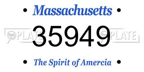 35949 Massachusetts License Plate