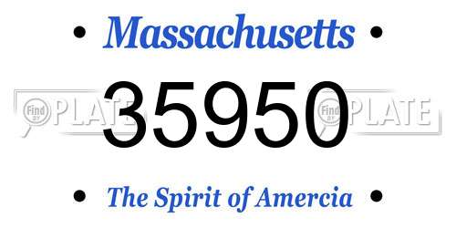 35950 Massachusetts License Plate