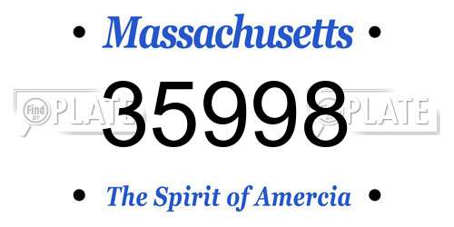 35998 Massachusetts License Plate