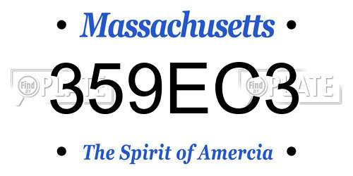 359EC3 Massachusetts License Plate