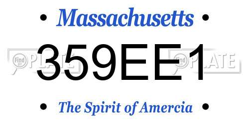 359EE1 Massachusetts License Plate