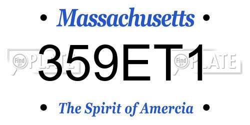 359ET1 Massachusetts License Plate