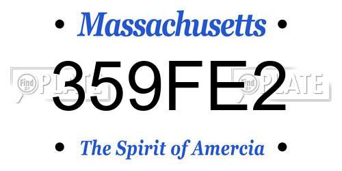 359FE2 Massachusetts License Plate