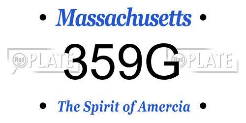 359G Massachusetts License Plate