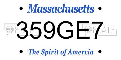 359GE7 Massachusetts License Plate