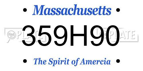 359H90 Massachusetts License Plate