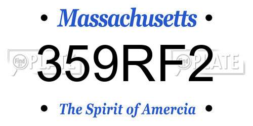 359RF2 Massachusetts License Plate