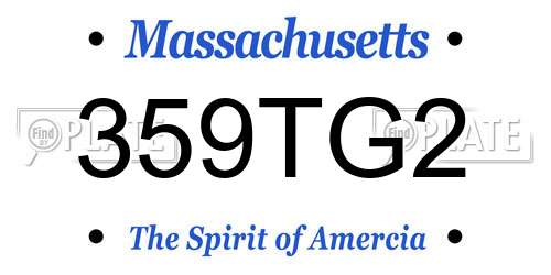 359TG2 Massachusetts License Plate