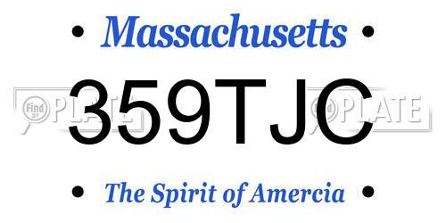 359TJC Massachusetts License Plate