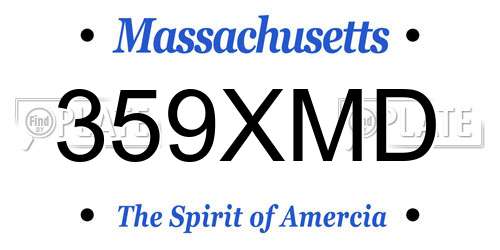 359XMD Massachusetts License Plate