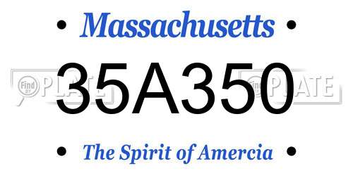 35A350 Massachusetts License Plate
