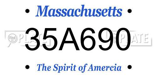 35A690 Massachusetts License Plate