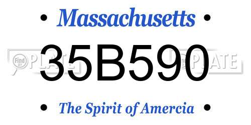 35B590 Massachusetts License Plate