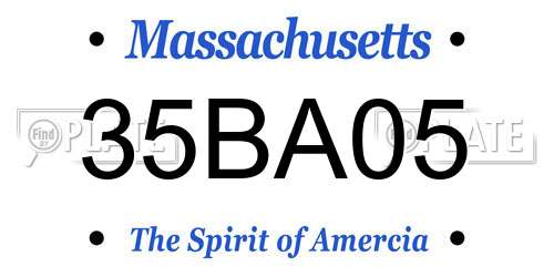 35BA05 Massachusetts License Plate