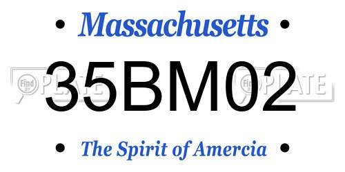 35BM02 Massachusetts License Plate