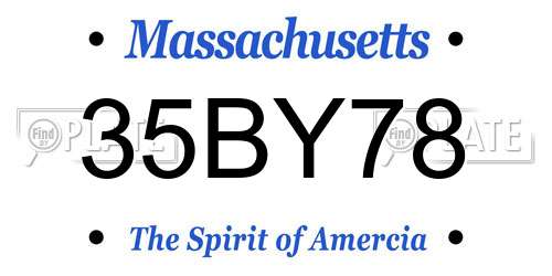 35BY78 Massachusetts License Plate