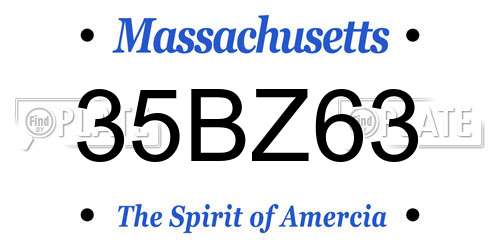 35BZ63 Massachusetts License Plate