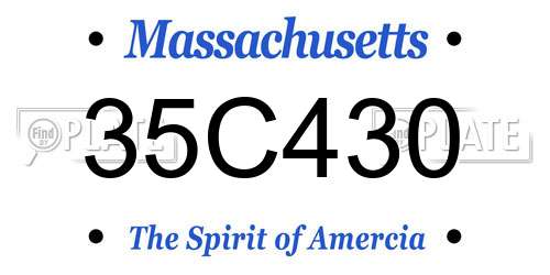 35C430 Massachusetts License Plate