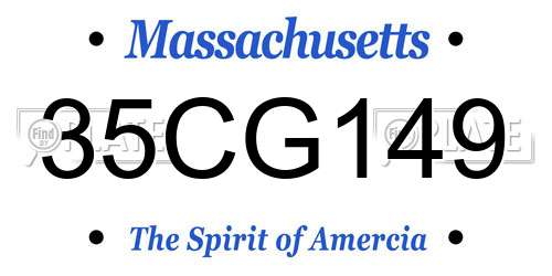 35CG149 Massachusetts License Plate