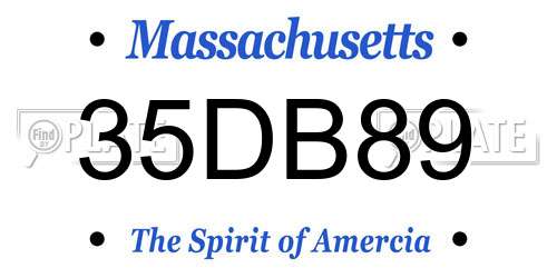 35DB89 Massachusetts License Plate