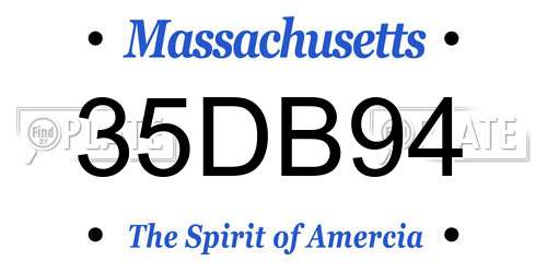 35DB94 Massachusetts License Plate