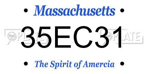 35EC31 Massachusetts License Plate