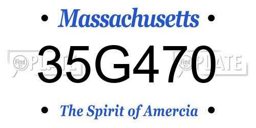 35G470 Massachusetts License Plate