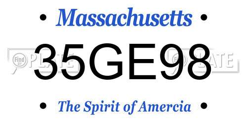 35GE98 Massachusetts License Plate