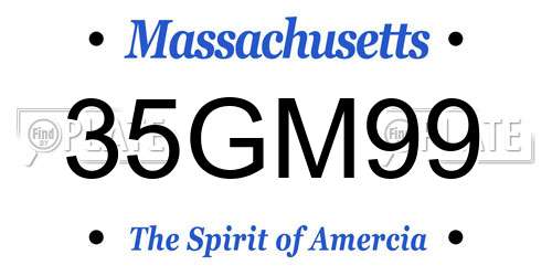 35GM99 Massachusetts License Plate