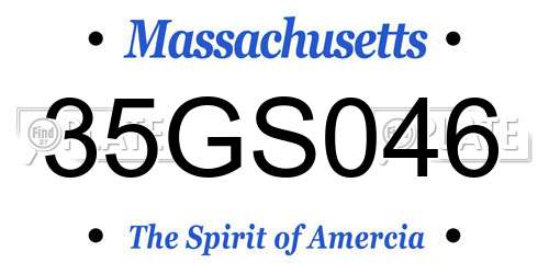35GS046 Massachusetts License Plate