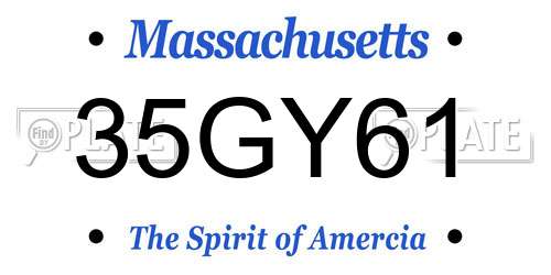 35GY61 Massachusetts License Plate