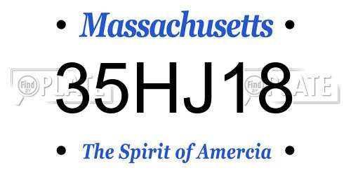35HJ18 Massachusetts License Plate