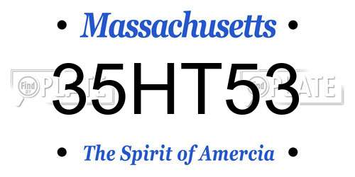 35HT53 Massachusetts License Plate