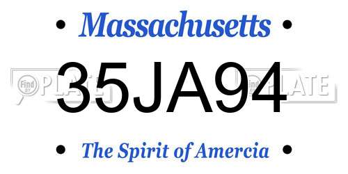 35JA94 Massachusetts License Plate