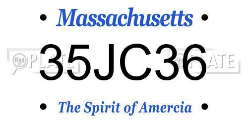 35JC36 Massachusetts License Plate
