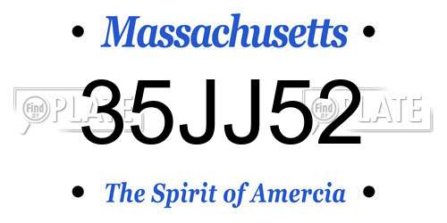 35JJ52 Massachusetts License Plate
