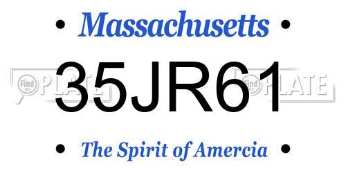 35JR61 Massachusetts License Plate