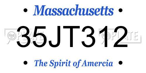 35JT312 Massachusetts License Plate