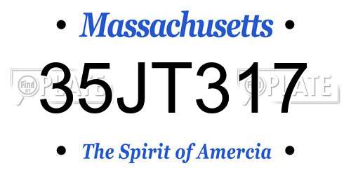 35JT317 Massachusetts License Plate