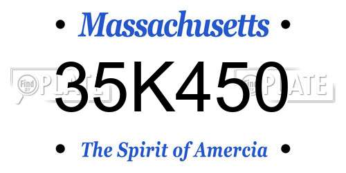 35K450 Massachusetts License Plate