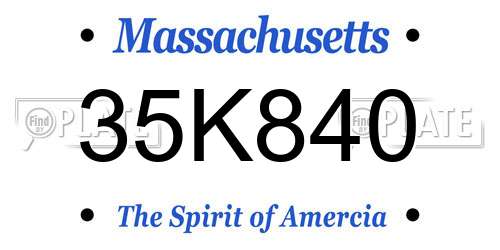 35K840 Massachusetts License Plate